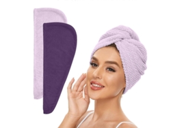 Toalla de algodón superabsorbente de secado rápido con cierre de botón, ideal para mujeres con cabello largo. Rosewell