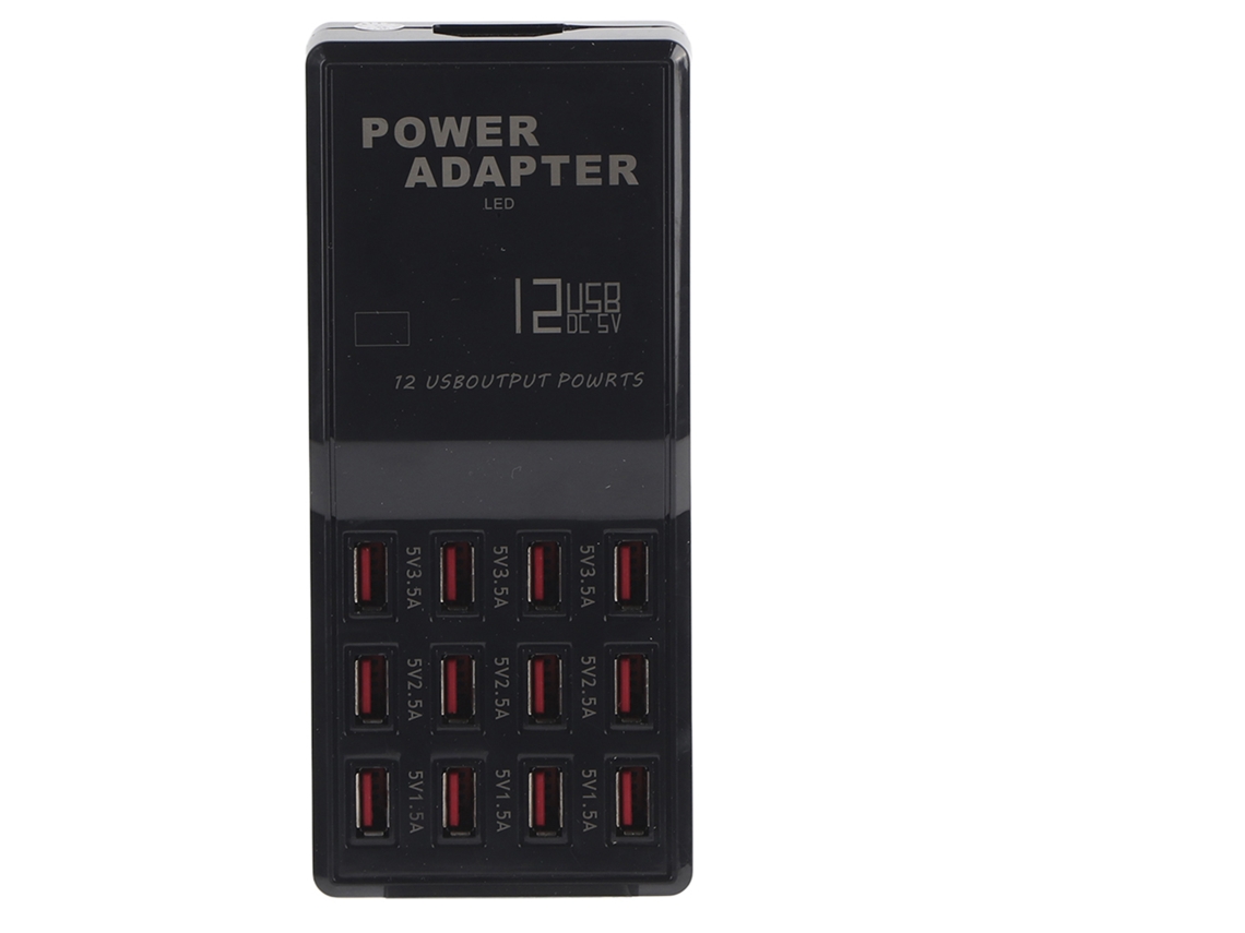 Cargador Usb Rápido Con 12 Puertos Para Teléfonos Móviles Y Tabletas Con Protección Inteligente.