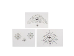 3 Conjuntos De Joyas Para Pecho Adhesivas Para Maquillaje De Festivales De Mujeres