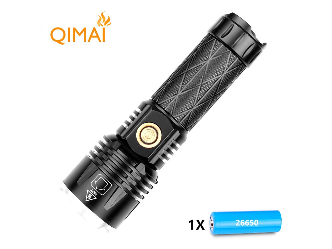 Linterna Xhp90 (batería 1619 + 1 X 26650), Construcción De Aleación De Aluminio, Recargable Por Usb.