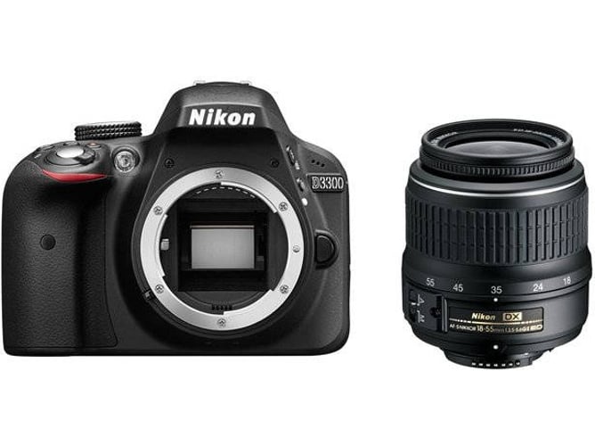Kit Cámara Réflex NIKON D3300 + 18 - 55mm (Negro - 24.2 MP - Sensor: APS-C - ISO: 100 a 12800)