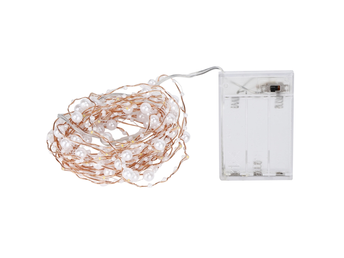 Guirnalda De Luces Led Decorativas Con Perlas Artificiales Para Bodas, Navidad Y Decoración.