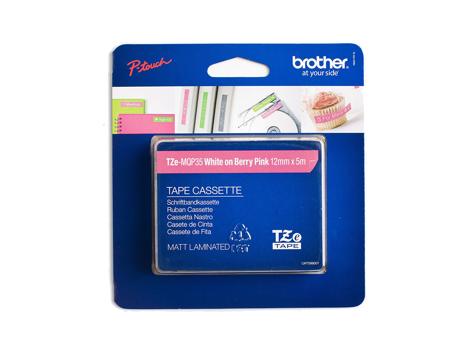 Cinta BROTHER TZeMQP35 laminada mate