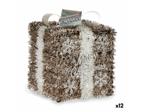 Caja De Regalo Blanco Plateado Champagne Polipropileno PET 13 x 17 x 13 cm (12 Unidades)