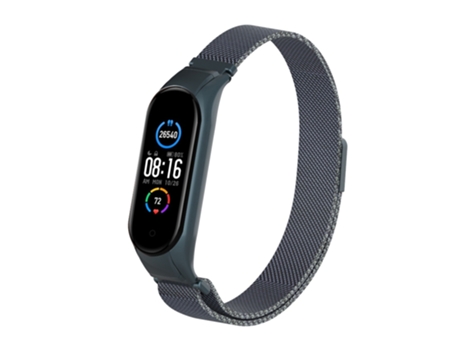 Correa de reloj inteligente para Xiaomi Mi Band 5 Milano Correa de reloj magnética de acero inoxidable de color sólido (gris titanio)