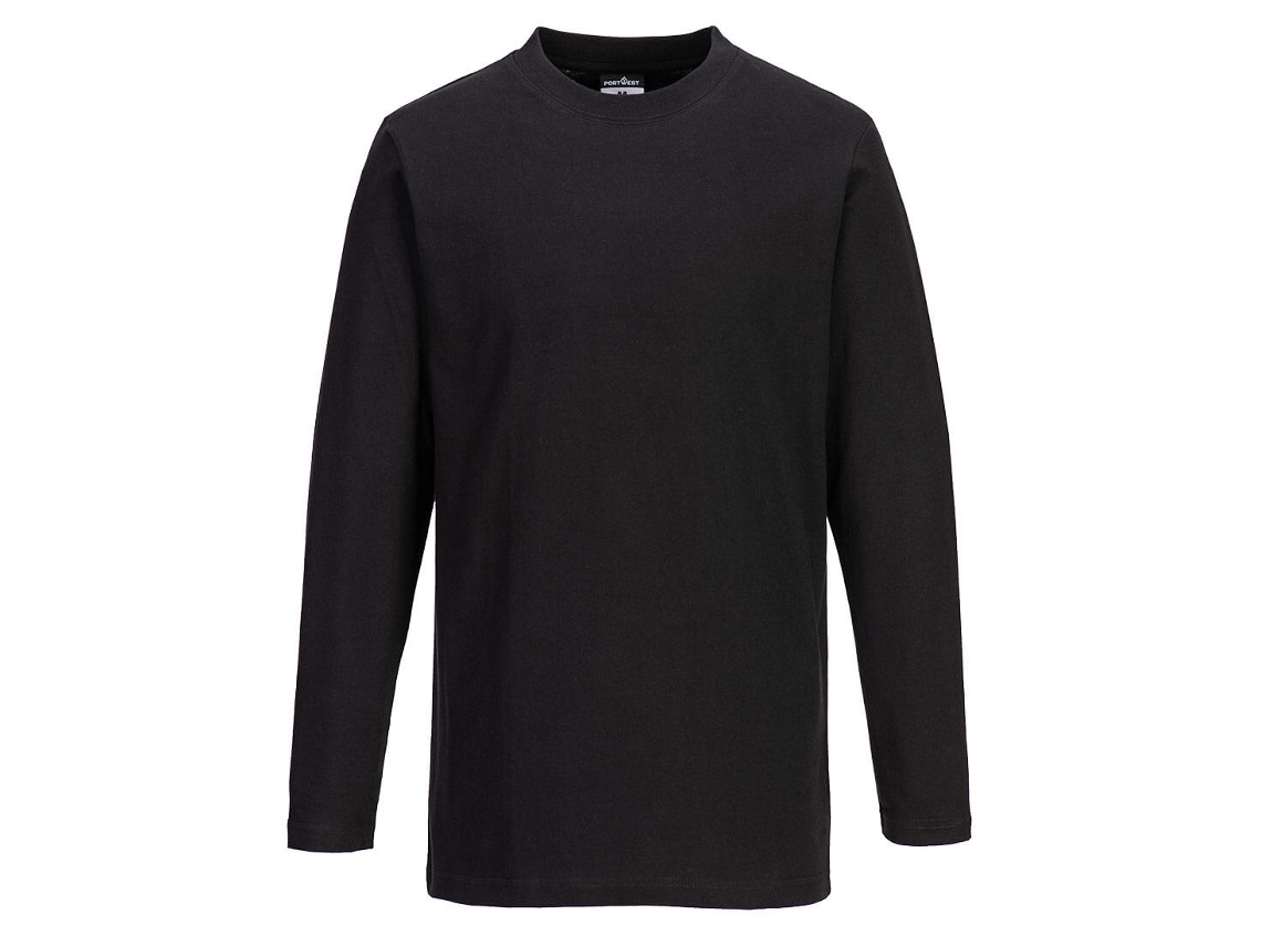 Camiseta de algodón de manga larga – Versatilidad y comodidad, negra / S