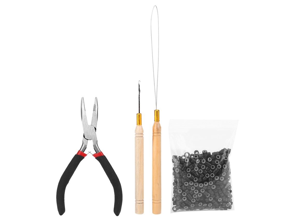 Vlrla-4pcs Cabelo Extension Com 500unidades Micro Rings Hooks Kit