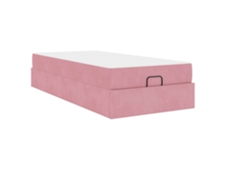 Maison Exclusive - Estructura De Cama Con Colchón 2 Pcs Rosa Terciopelo
