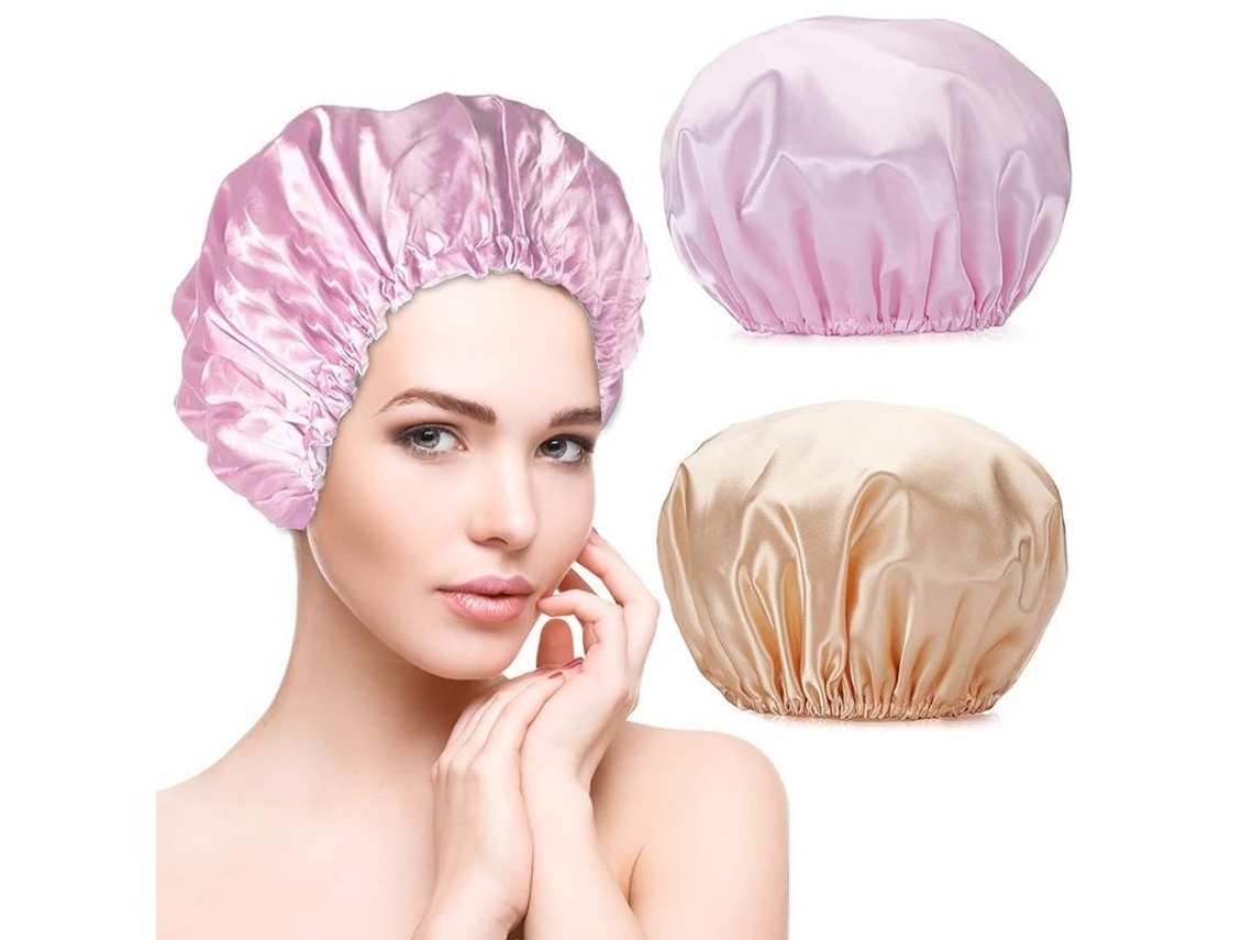 Paquete De 2 Gorros De Ducha, Doble Capa Impermeable Y Reutilizable De Eva Para La Protección Del Cabello Femenino.