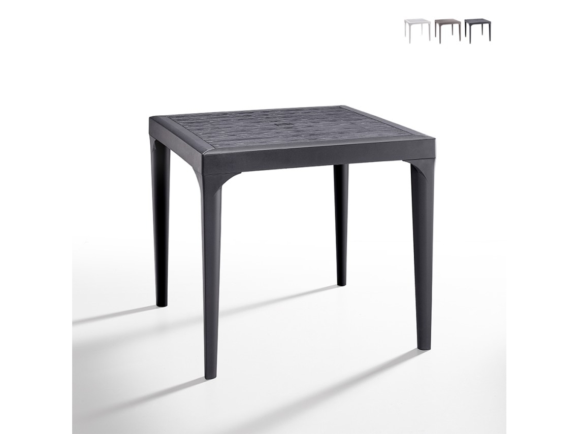 Mesa de jardín cuadrada para bar exterior 80x80cm en polipropileno Malmo Bica