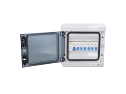 Caja de distribución impermeable de 6 vías con 6 mcb y RCD para interiores y exteriores