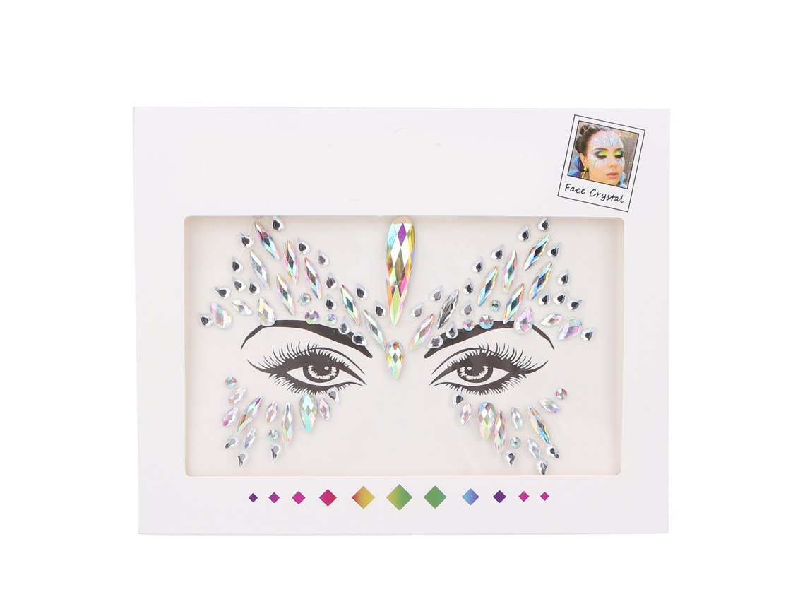Pegatinas faciales con diamantes de imitación, brillo y purpurina para maquillaje facial, ideales para festivales y vacaciones.