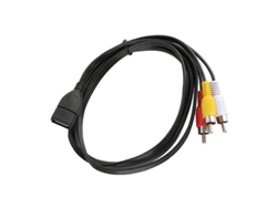 Cable Adaptador Usb A Hembra A 3 Rca Macho De 1,5 M Para Cámaras De Vídeo Hdtv (venta Al Por Menor)
