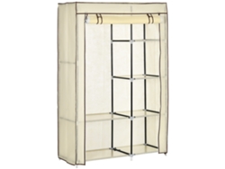 Armario Plegable 2 Barras 6 Compartimentos Crema Dormitorio Pasillo