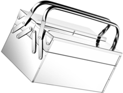 Caja de herramientas de acero inoxidable, doble compartimento. Slowmoose