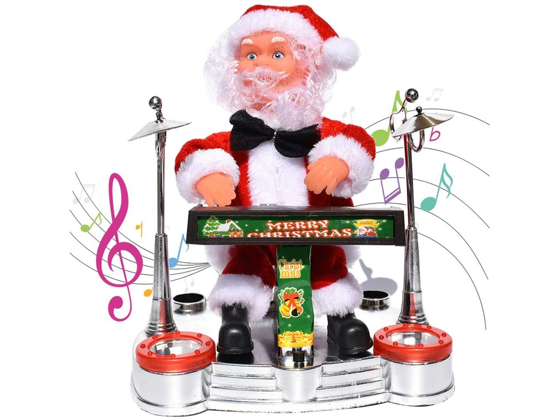 Bj-Electric Papai Noel Boneco Com Música Ornamental Toca Piano Saxofone Guitarra Tambor Presente De Natal Para Ano Novo Crianças