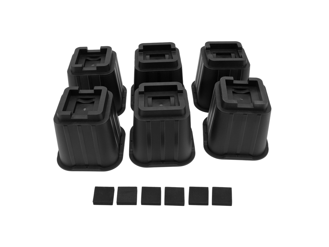 6 Elevadores De Muebles De 5 Pulgadas, Extensores De Patas De Plástico Negro Para Sofá, Mesa Y Oficina En Casa.