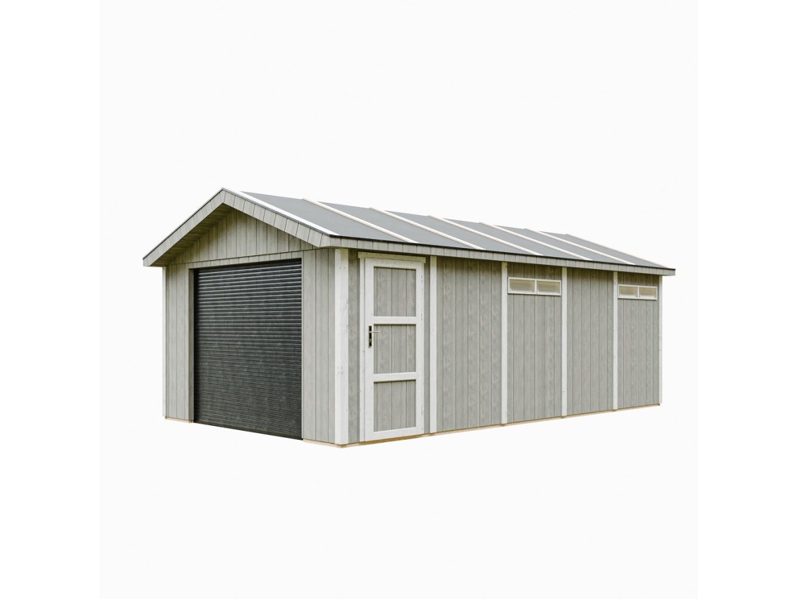 Garaje de primera calidad 21 m² An. 378 x L. 648 cm Timbela M992b Gris Tundra