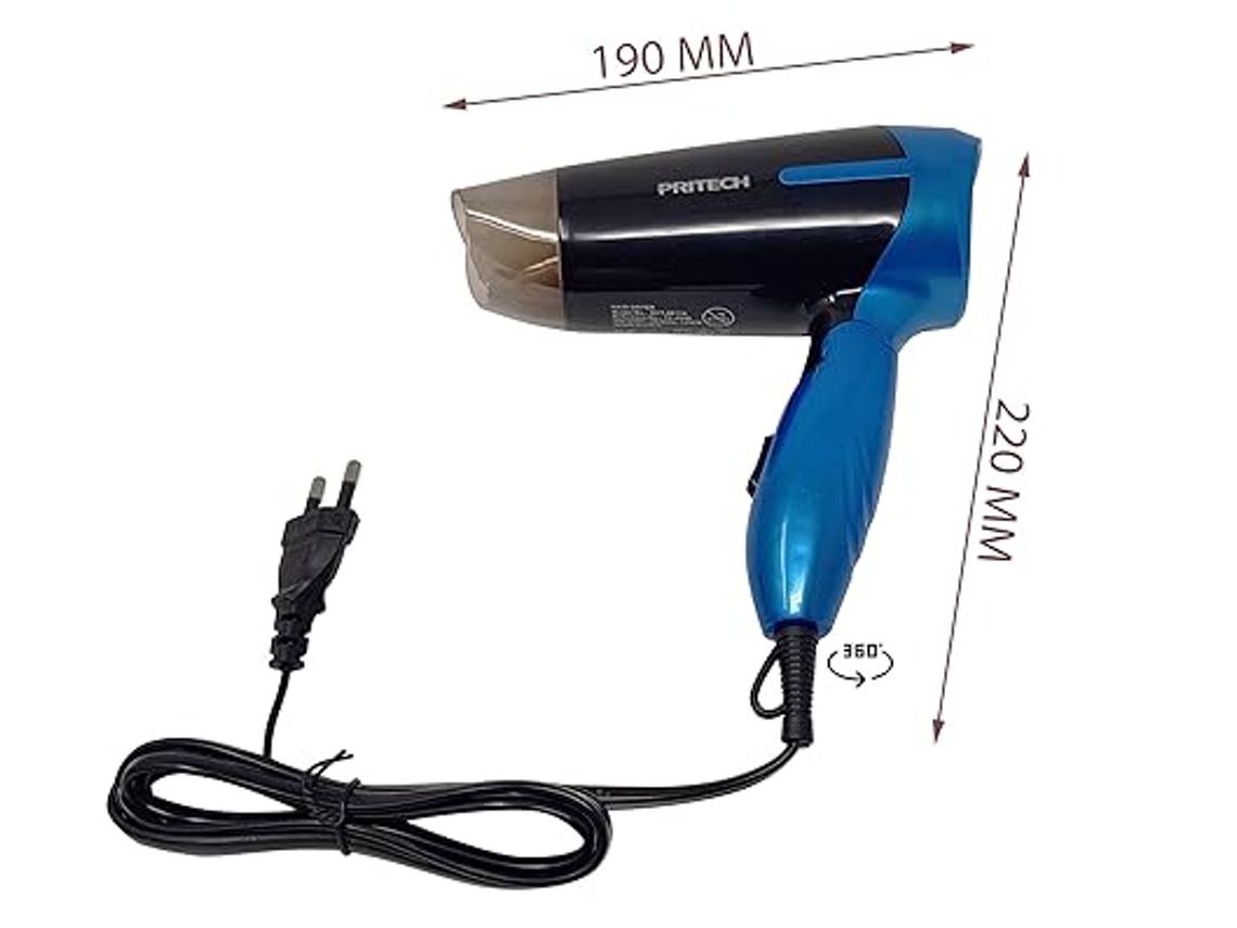 Secador de pelo Pritech TC 2260 1000W Negro Azul