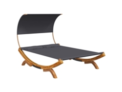 Maison Exclusive - Tumbona Con Dosel Madera Curvada Gris Antracita 165x203x126 Cm