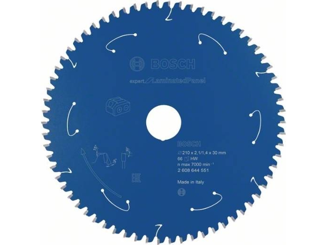 Disco de Sierra Circular BOSCH Para Sierra Sin Cables Expert para Panel Laminado 210x2.1/1.4x30 T66 para Sierras Bancada