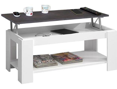 Mueble de Apoyo HABITDESIGN Blanco Artik - Óxido (Melamina - 100 x 43–54 x 50 cm)