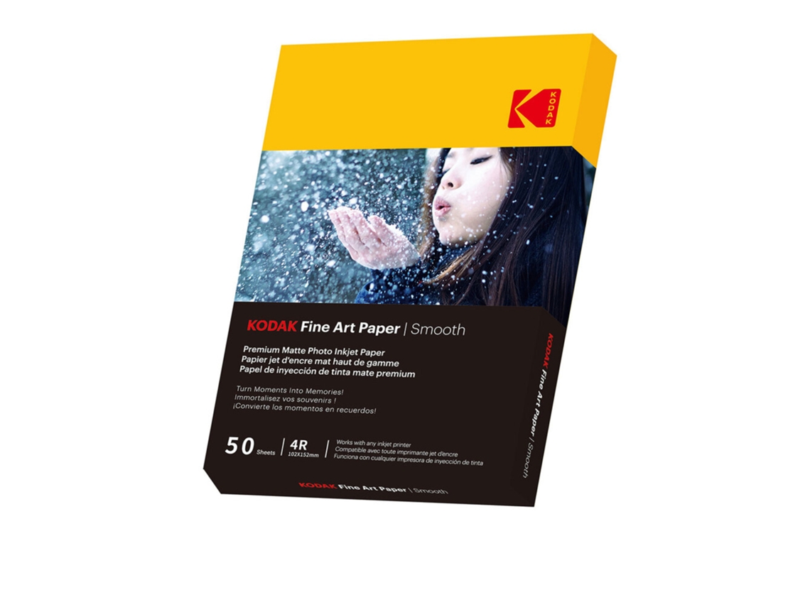 Papel Fotográfico KODAK Fine Art Liso 10 X 15 Cm 230 G/M² Blanco Paquete 50 Hojas