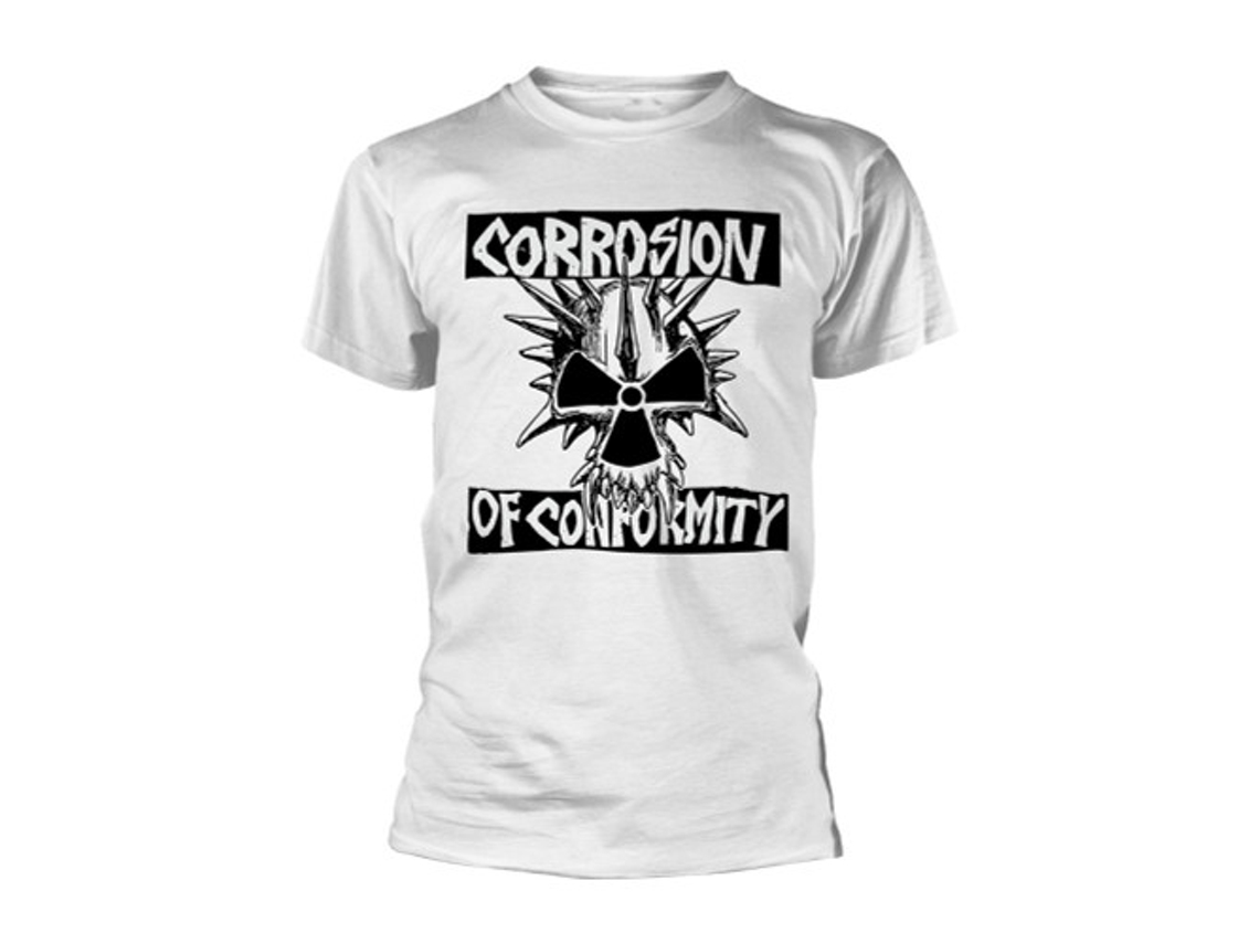 Rockinstone Corrosion Of Conformity 'skull Logo' (white) Camiseta Unisex--xxl