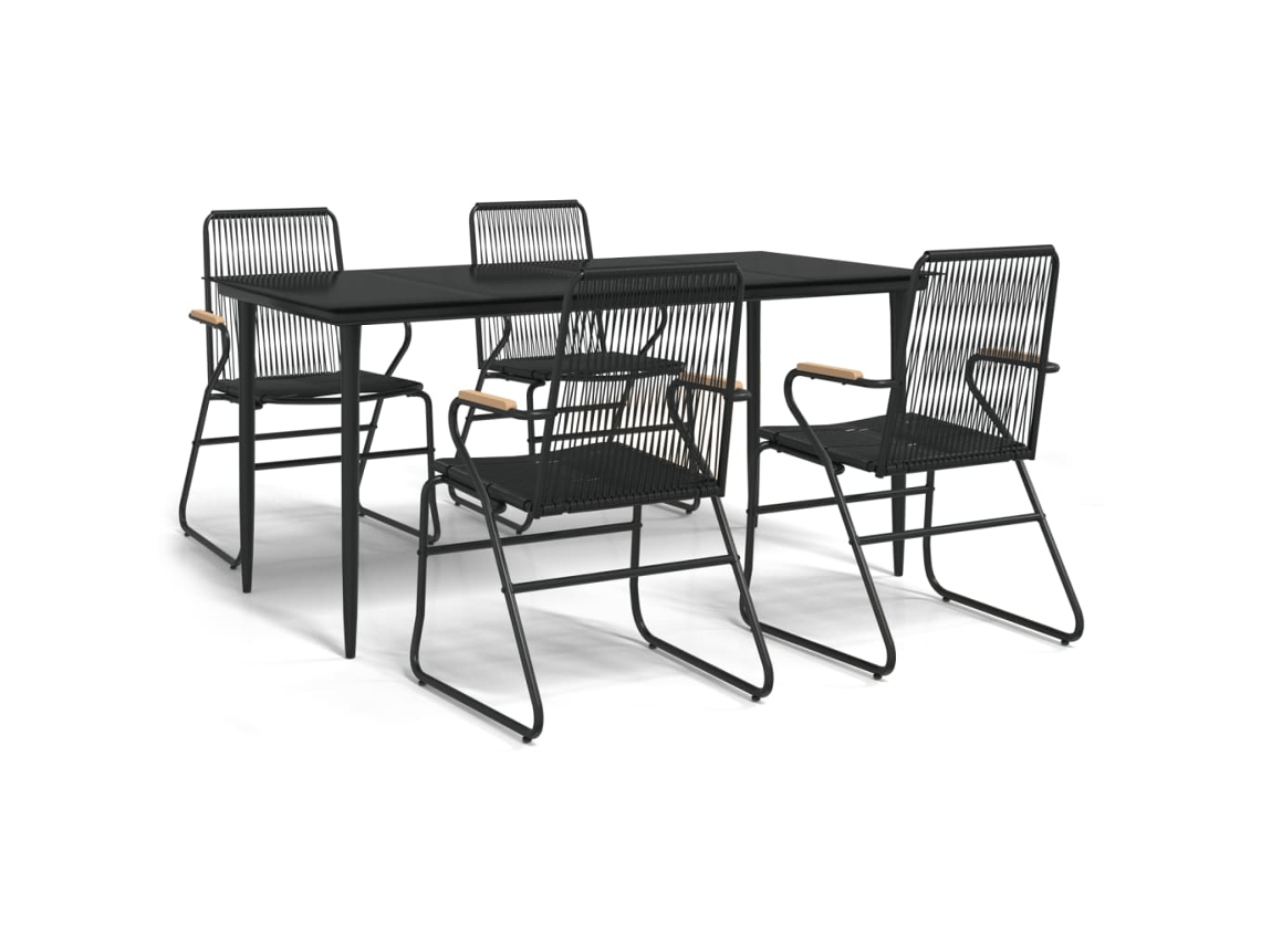 Conjunto de Comida VIDAXL para jardín (Negro - PVC - 160 cm)