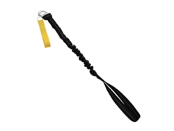 Cordón táctico de seguridad para llevar en la cintura, ligero, con clip giratorio, cómodo y práctico, de color negro.
