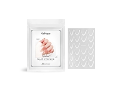 Pegatinas de uñas blancas con degradado francés