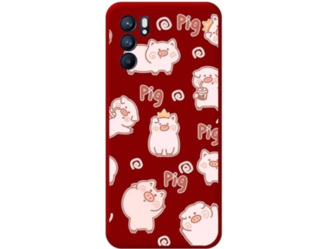 Carcasa Oppo Reno 6 5G TUMUNDOSMARTPHONE Cerdos Rojo