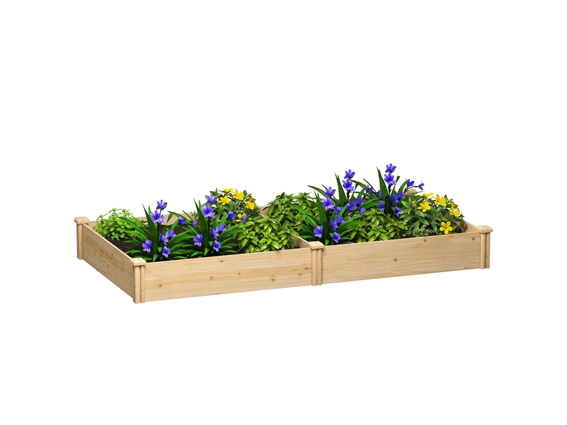 VPMKP - Macetero Outsunny con ruedas, sistema de riego, metal y madera, 70x35x30 cm, abeto carbonizado | S/MARCA
