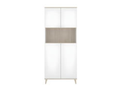 Mueble Auxiliar de Cocina DKIT Wok (Blanco/Natural - 191x80x40 cm)