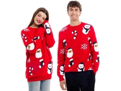 Jersey de Navidad Papá Noel y Muñeco de Nieve Allover Print para adulto