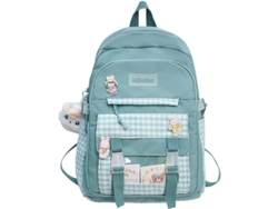 Mochila Linjou Kawaii Harajuku Japonesa Cute Cuadros Estudiantil Grande (verde)