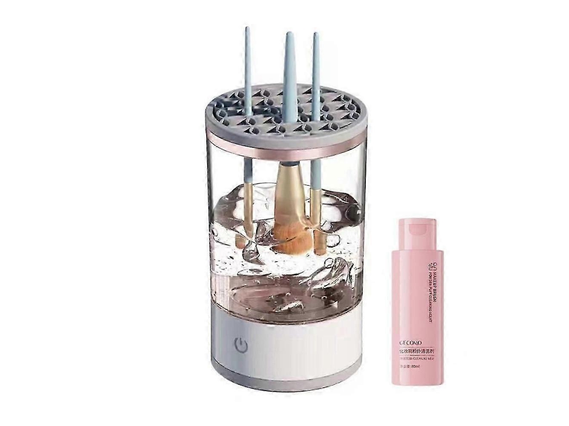 Limpiador de brochas de maquillaje eléctrico Rosewell con solución limpiadora