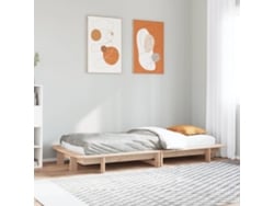 Estructura De Cama Sin Colchón Madera Maciza Pino 75x190 Cm