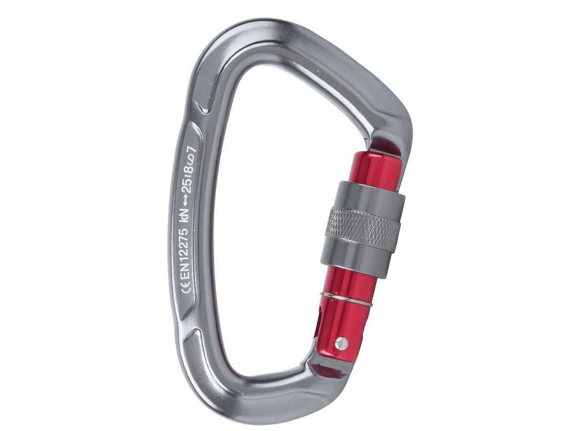 Mosquetón Y Hamaca De Escalada En Roca De Aluminio Con Cierre Automático, Gris, 25 Kn