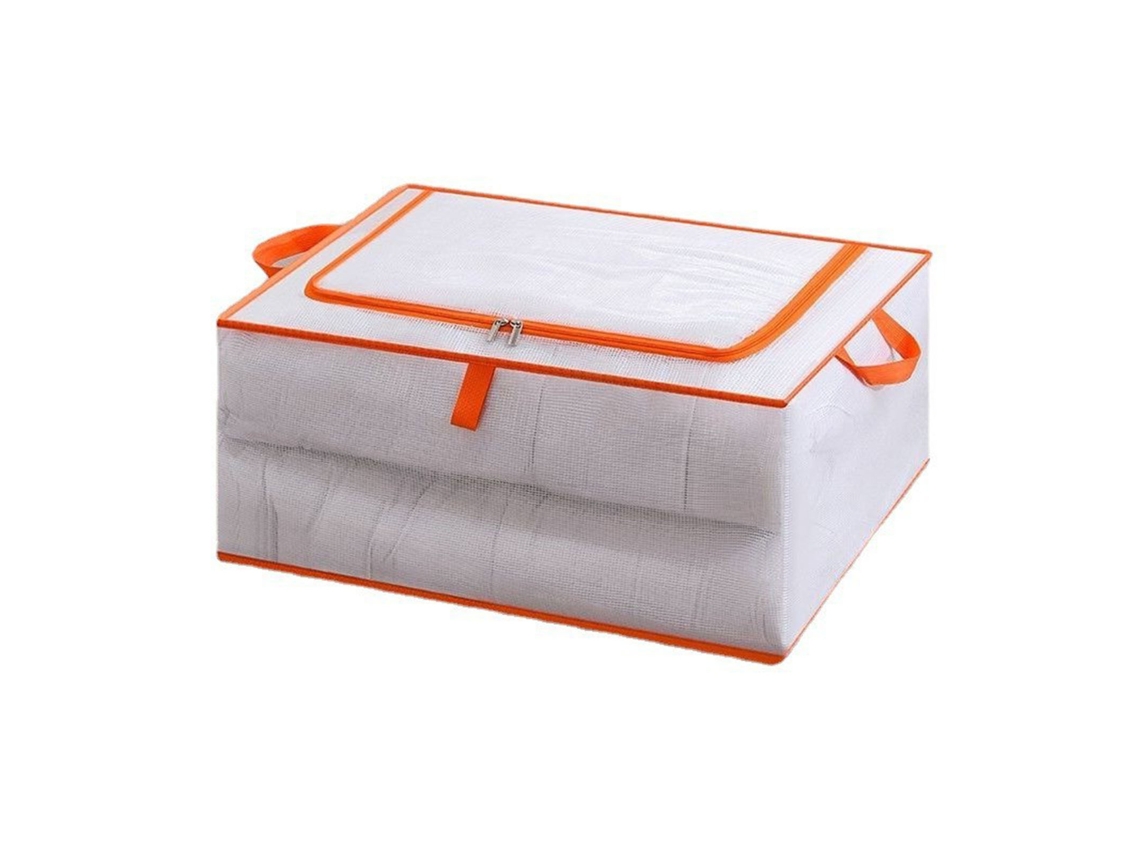 Bolsa de almacenamiento de ropa de gran capacidad, transparente, impermeable, con cremallera, rectangular, para mantas y edredones, tamaño M 55 x 4
