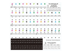Rebe-1 Folha De Adesivos Prática Para Teclado De Piano De 37/49/54/61/88 Teclas