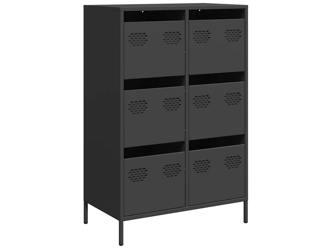Maison Exclusive - Aparador Acero Negro 68x39x101,5 Cm
