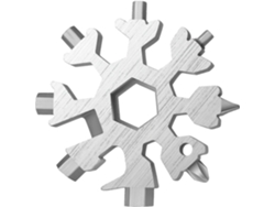 Herramienta De Bolsillo Multifuncional Snowflake 18 En 1 Llave Allen Llave De Tuerca Abridor De Botellas Anillo Portallaves Acero Inoxidable