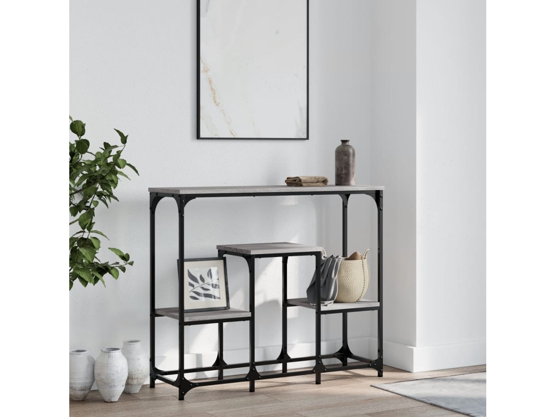 Mesa consola | Mesa de entrada | Mesa auxiliar 89,5 x 28 x 76 cm Derivados de madera Gris Sonoma