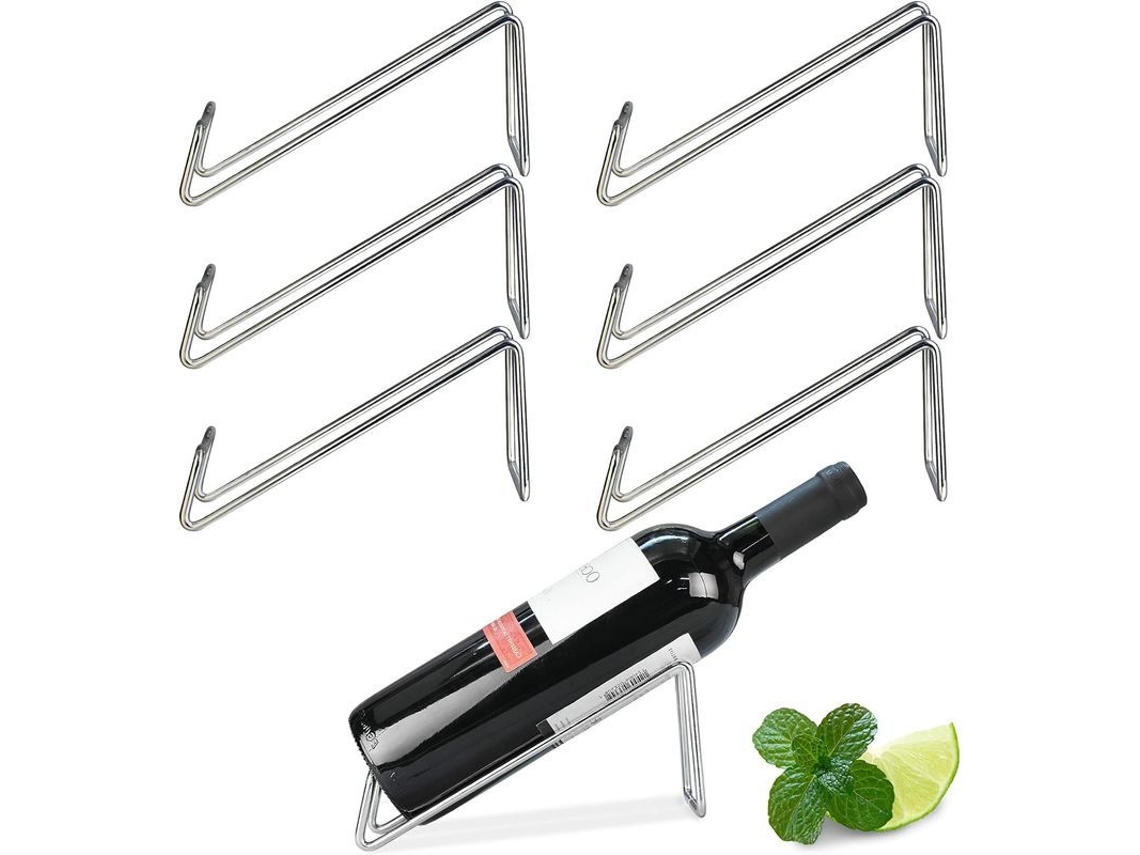 Soporte Para Botellas De Vino De Acero Inoxidable, Juego De 6, Organizador Elegante Para Amantes Del Vino.