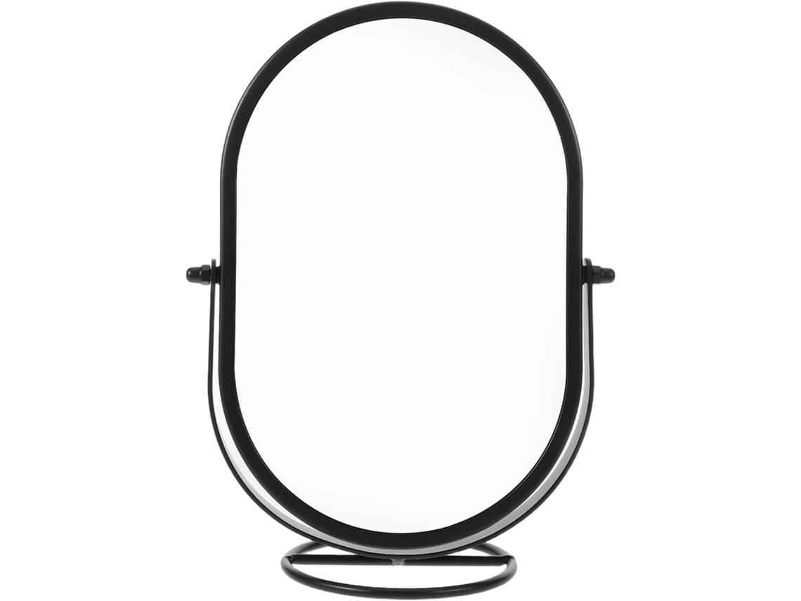 Miroir De Maquillage Ovale Pivotant 360° Sur Pied Compacto Noir De Coiffeuse De Bureau Décorative ...