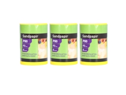 3 Rollos De Papel De Lija Abrasivo De Óxido De Aluminio De Grano 80 Para Pulir Madera, Muebles Y Plásticos. Accesorios.