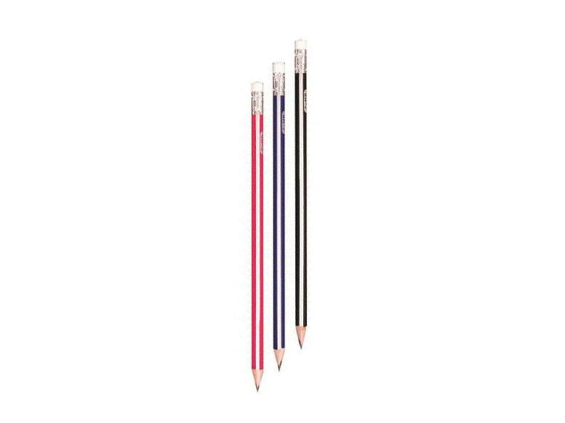 Lápis de Grafite Com Borracha Triangular Hb - 12 Lápis