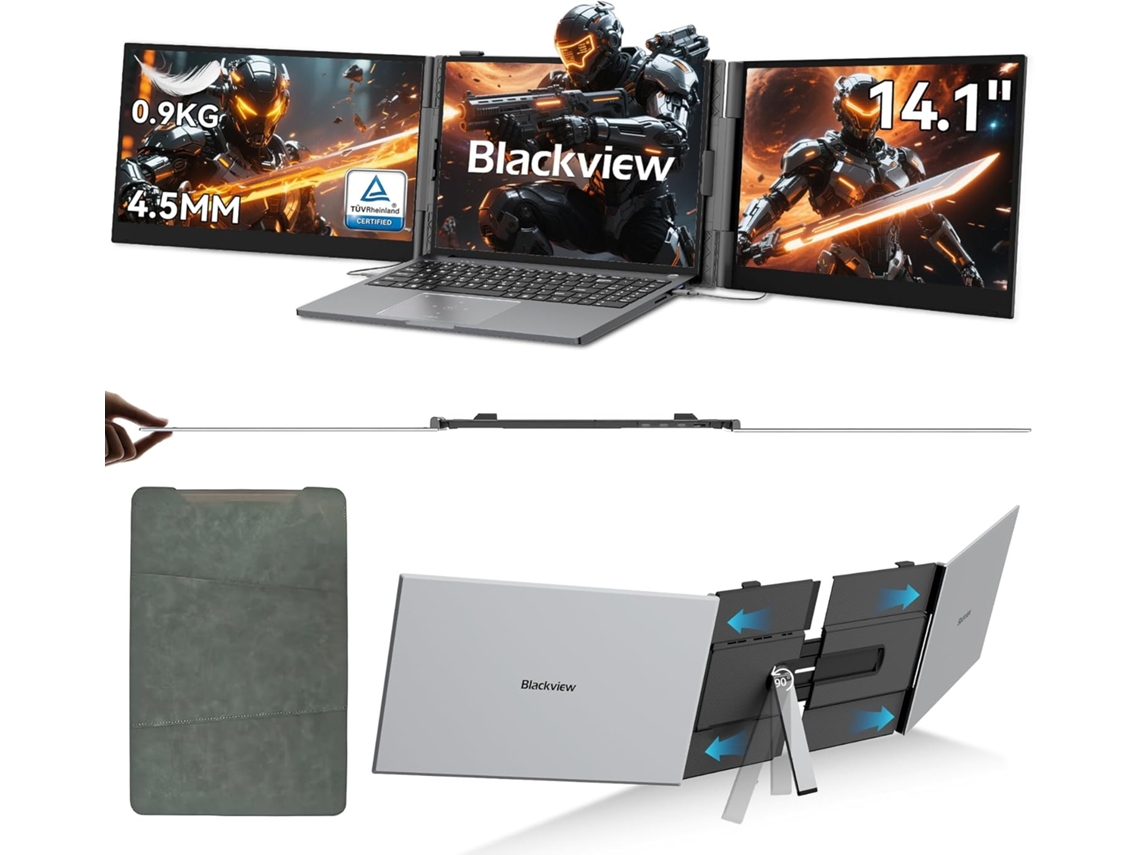 Monitor Portátil Blackview Dcm6 Duplo Ecrã 14'' Full Hd Ips Usb-c