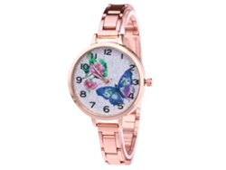 Reloj De Cuarzo Unisex Con Correa De Acero Zhoulianfa Dial Casual Oro Rosa